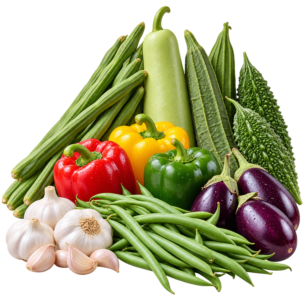 Garlic Drumstick Gourds Capsicum Beans Brinjal - Pranavi TradeX